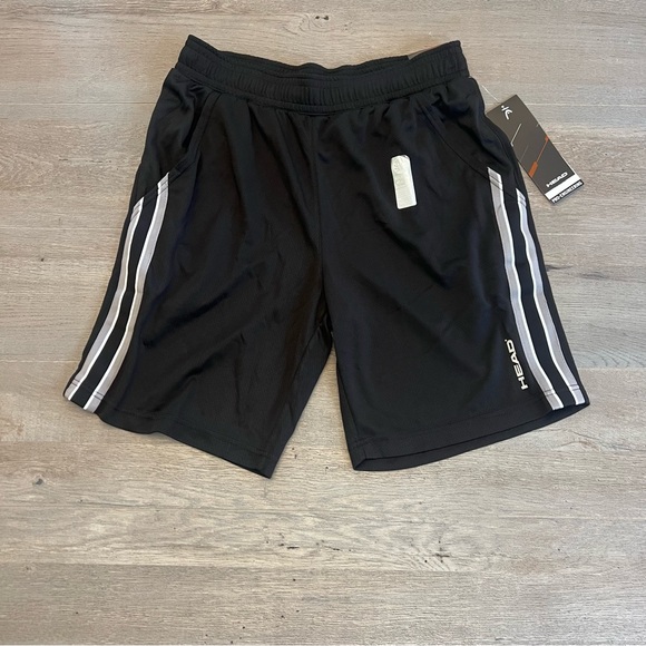 HEAD Men's Black and White Athletic Shorts - Picture 1 of 3